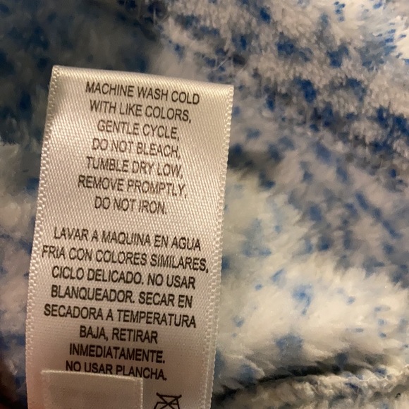 EC Oscar de la Renta Speckled Blue & White Zip-up Duster Size L/XL - Picture 14 of 14